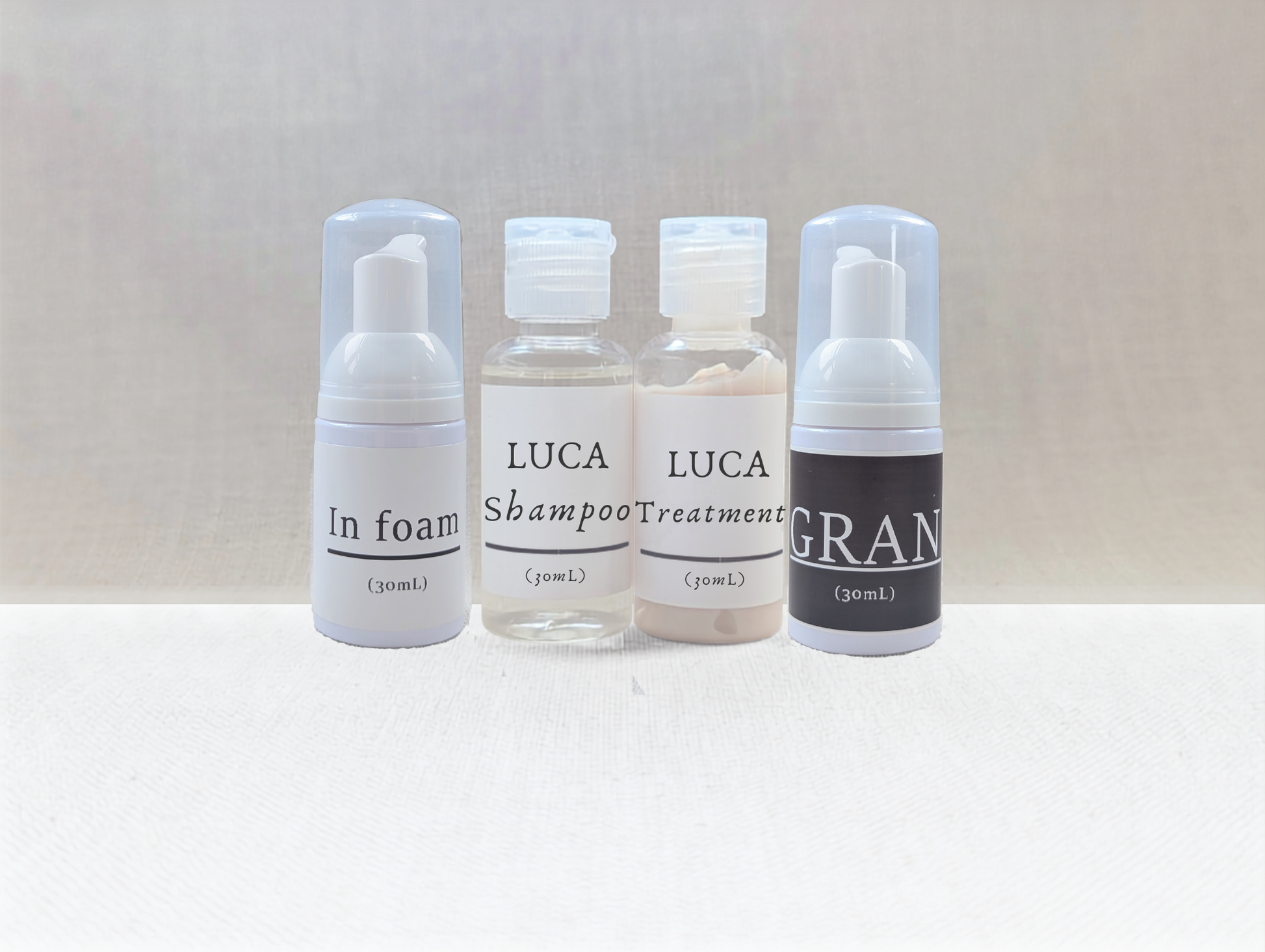 KAMI Lab Discovery Set - In foam, LUCA Shampoo, LUCA Treatment, GRAN travel sizes (30mL each)